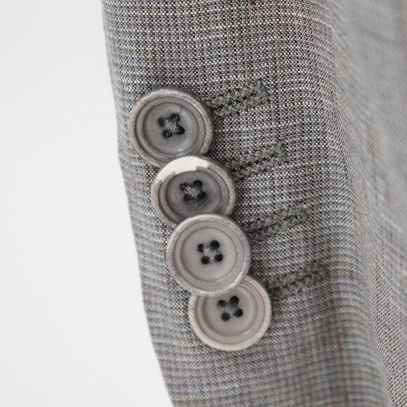 Z zegna sport coat men's 42R two button gray linen cotton wool unstructured - Picture 3 of 16